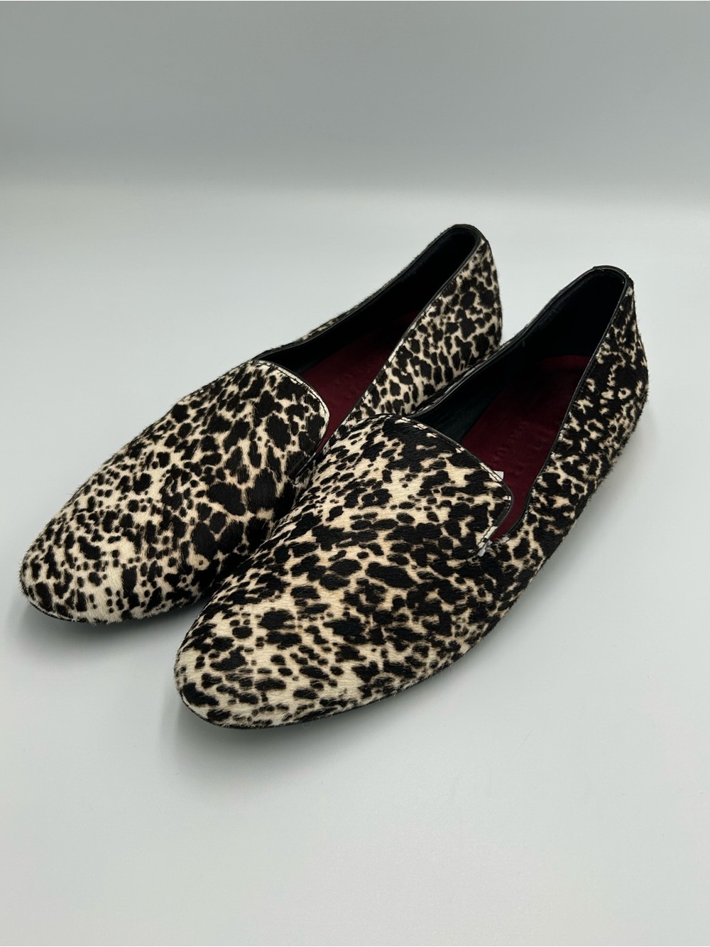Burberry Prorsum Calf Hair Classic Animal Print Slip On Size 40 Shoes Loafers